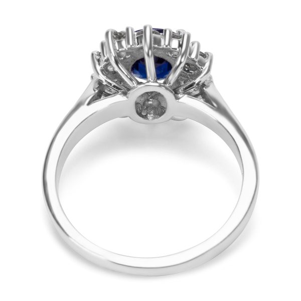 038392 bv Sapphire Center Diamond Fashion Ring in 14K White Gold 050 CTW