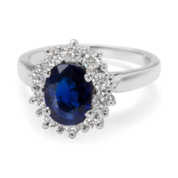 038392 fv Sapphire Center Diamond Fashion Ring in 14K White Gold 050 CTW