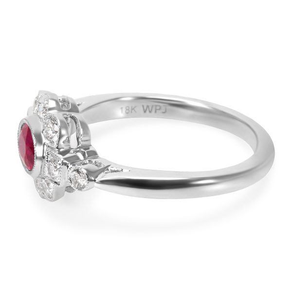 038470 sv 7718f303 2196 409e bdb8 3a1a3bd8d844 BRAND NEW Fashion Ring in 18K White Gold with Ruby and Diamond 032 CTW