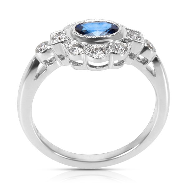 038478 pv 3f2fe73f bf62 4c5f 9466 a01a20e21774 BRAND NEW Diamond and Sapphire Vintage Ring in 18K White Gold 032 CTW