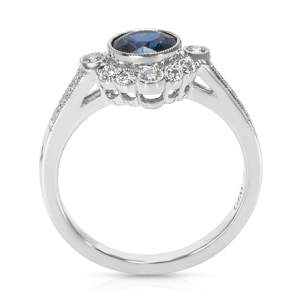 038495 pv 0169a6c4 fac2 4880 8aac 1cfdf21ed8cc BRAND NEW Vintage Style Sapphire Diamond Ring in 18K White Gold 024 CTW