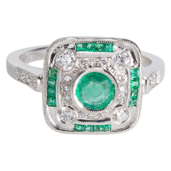 039314 fv BRAND NEW Emerald Diamond Ring in 18K White Gold 058 CTW