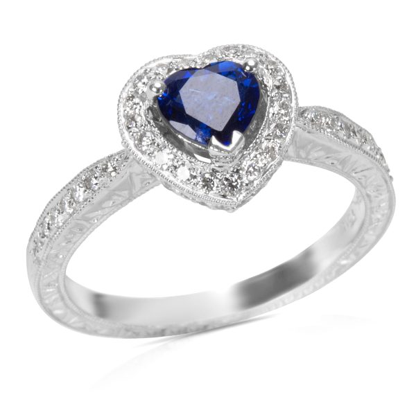 039990 av 52d7d58d ea5a 4ec1 ad16 ea1e94bc09d2 BRAND NEW Fashion Ring in 18K White Gold with Sapphire Center and Diamonds