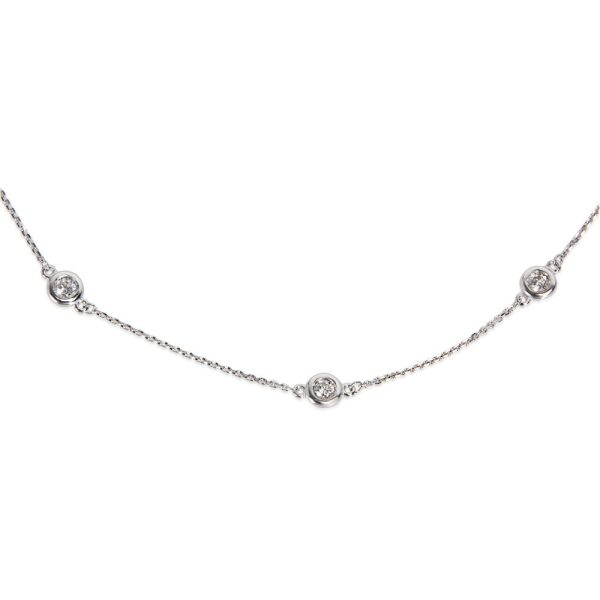 046250 fv BRAND NEW Diamond By the Yard Necklace in 14K White Gold 109 CTW