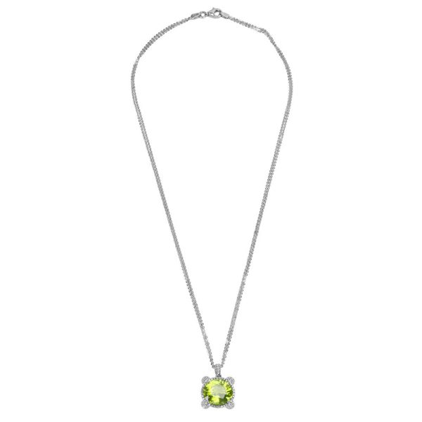 046918 pv 21e802f4 813c 4040 b02d fc53d25b92e3 IGI Certified Peridot Diamond Necklace in 18K White Gold 711 CTW