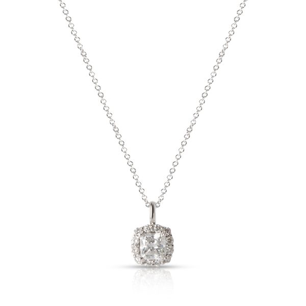 047354 fv Halo Radiant Diamond Necklace in 14K White Gold GIA Certified D VS2 128 CTW