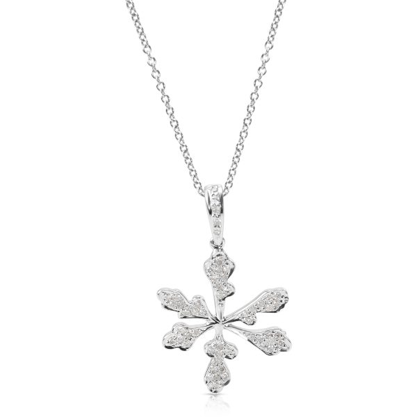 061893 fv 0b26239f 6081 4a19 a678 dce0900b77f6 BRAND NEW Diamond Snowflake Pendant in 18k White Gold 040 CTW