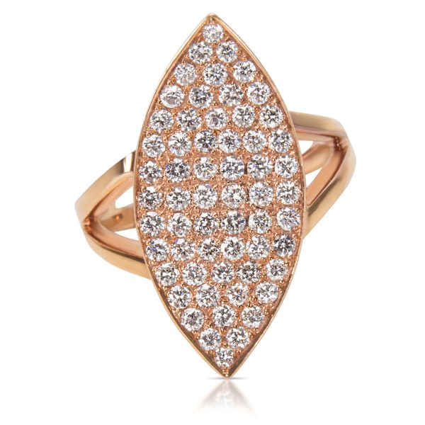 061939 fv BRAND NEW Marquise Shaped Pave Diamond Ring in 18k Rose Gold 130 CTW