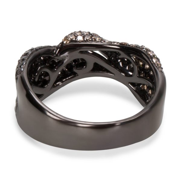 061940 bv Black and Brown Diamond Fashion Ring with Rhodium in 14K Black Gold 190 CTW