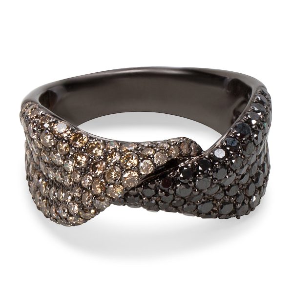 061940 fv Black and Brown Diamond Fashion Ring with Rhodium in 14K Black Gold 190 CTW