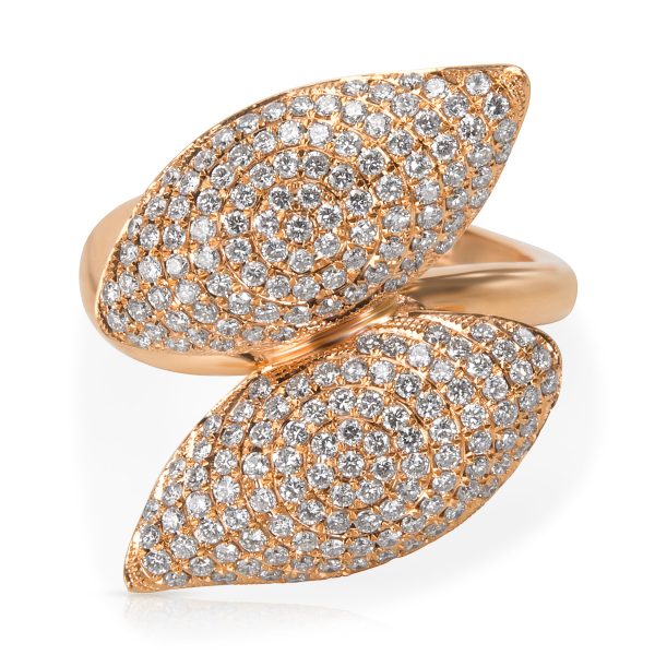 061945 fv 7202c31f ead9 4a64 a7aa 6583c13828ad BRAND NEW Diamond Pave Leaves Cocktail Ring in 18k Rose Gold 105 CTW