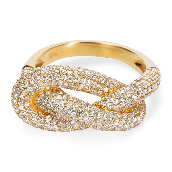 061946 fv d15e87f4 6716 4008 8263 dbda6382aeca BRAND NEW Diamond Pave Knot Fashion Ring in 18k Yellow Gold 130 CTW