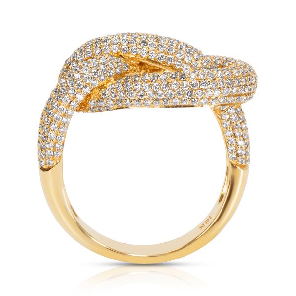 061946 pv e3dae8dd ffe3 4102 aaf4 59bb1da25ea6 BRAND NEW Diamond Pave Knot Fashion Ring in 18k Yellow Gold 130 CTW