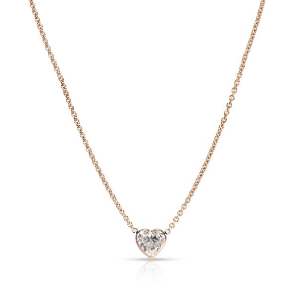 073755 fv GIA Certified Bezel Set Diamond Necklace in 14K Rose Gold F SI1 085 CTW