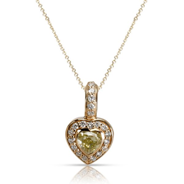 078431 fv 9daf4566 e4bb 4bd9 8b96 13dee9664e52 Fancy Yellow Heart Shape Diamond Halo Necklace in 14KT Yellow Gold 101 CTW