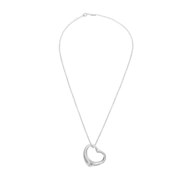 080272 pv Tiffany Co Elsa Peretti Open Heat Necklace in Sterling Silver