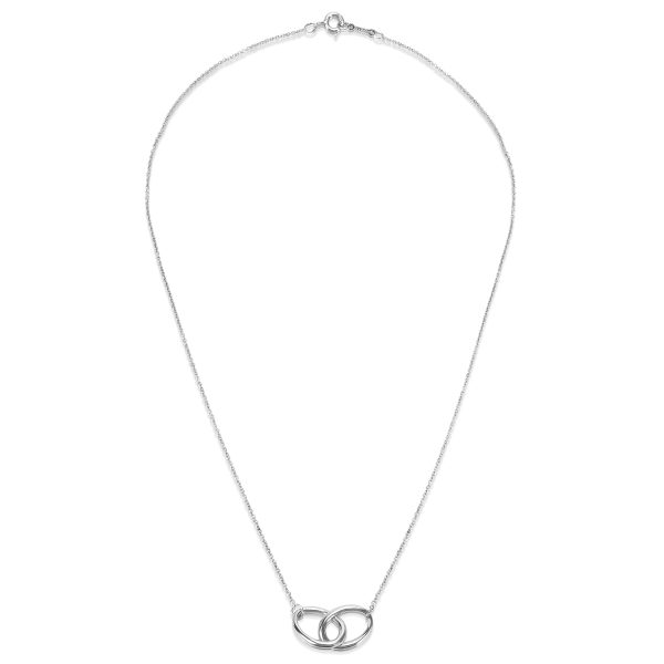 082121 pv Tiffany Co Elsa Peretti Interlocking Ovals Necklace in Sterling Silver