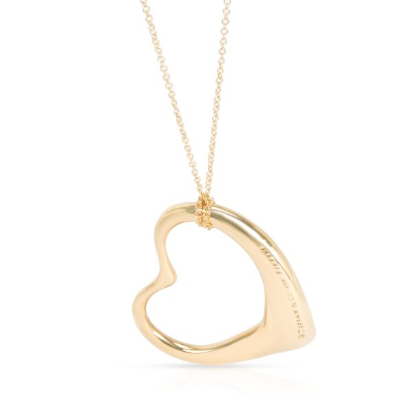 082411 bv Tiffany Co Elsa Peretti Open Heart Pendant in 18K Yellow Gold Size XL 36mm