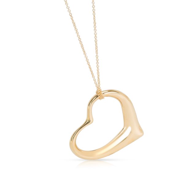 082411 fv Tiffany Co Elsa Peretti Open Heart Pendant in 18K Yellow Gold Size XL 36mm