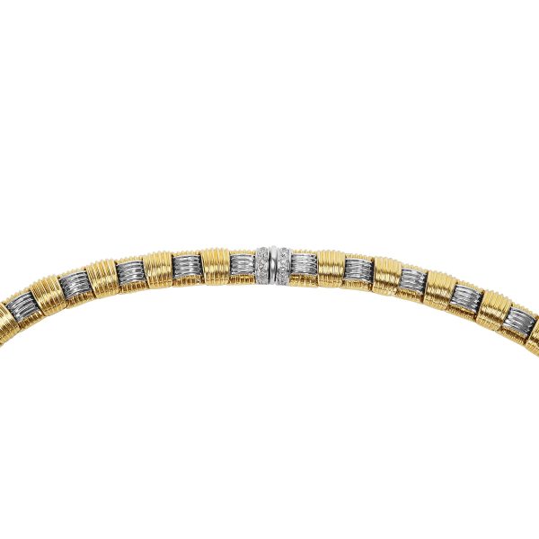 086893 clasp Roberto Coin Appassionata Necklace in 18KT Two Tone Gold 135 ctw