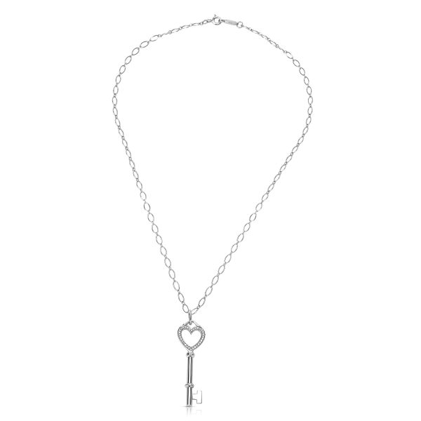 088975 pv Tiffany Co Heart Key Diamond Pendant 016 ctw