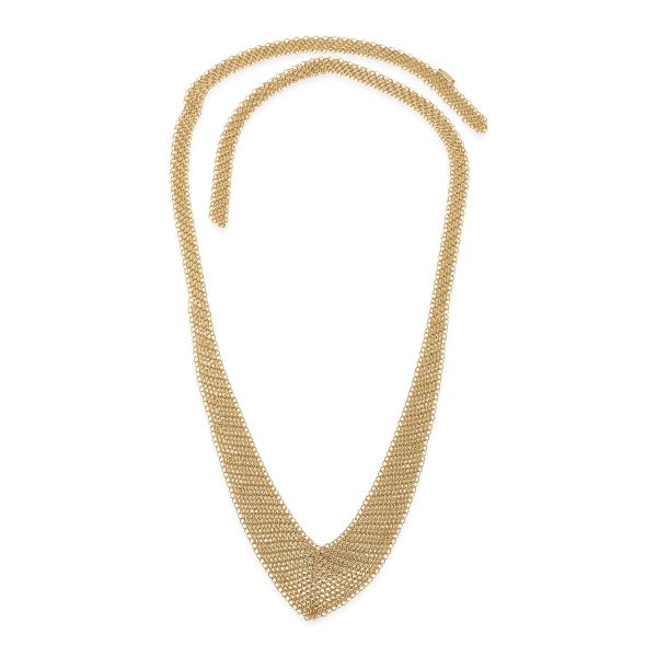 089740 pv Tiffany Co Mesh Necklace in 18KT Yellow Gold