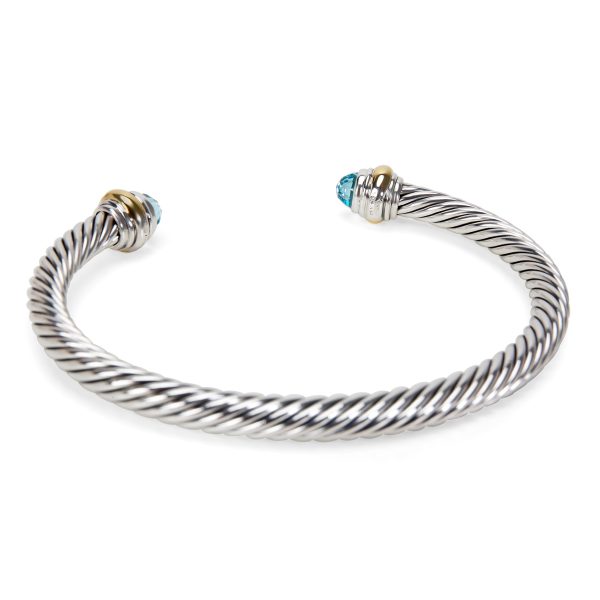 089947 bv 1bbc03bc d4e3 443e 9939 44879c0ec688 David Yurman Cable Classic Bracelet with Blue Topaz and 14K Gold 5mm