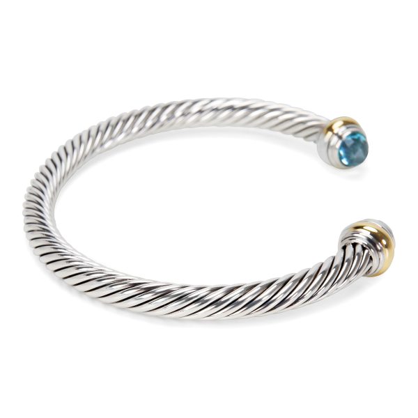 089947 sv a14362c3 b05b 46a7 a5c2 4196fd401485 David Yurman Cable Classic Bracelet with Blue Topaz and 14K Gold 5mm