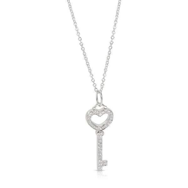 090234 fv Tiffany Co Diamond Key Heart Pendant in Platinum