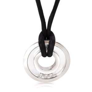 091426 fv Chopard Happy Diamonds Circle Pendant With Cord in 18KT White Gold
