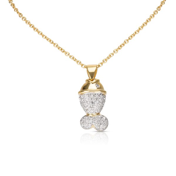 091553 fv Lepozzi Pave Diamond Fish Necklace In 18k Yellow Gold 073 ctw