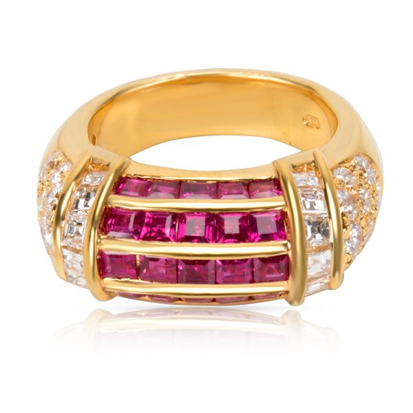 091558 fv 4bf8abd7 a09e 4f84 811c a47c990c3d27 Baguette Diamond Channel Set Ruby Band in 18KT Yellow Gold 440 ctw