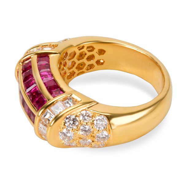 091558 sv fbf78a2d fd64 4a28 9638 54f3ca192133 Baguette Diamond Channel Set Ruby Band in 18KT Yellow Gold 440 ctw