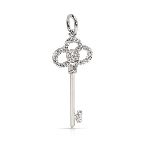 092595 fv 977712a1 6f1c 475f 880f cbd51762a8bf Tiffany Co Crown Diamond Key Pendant in 18K White Gold 020 CTW