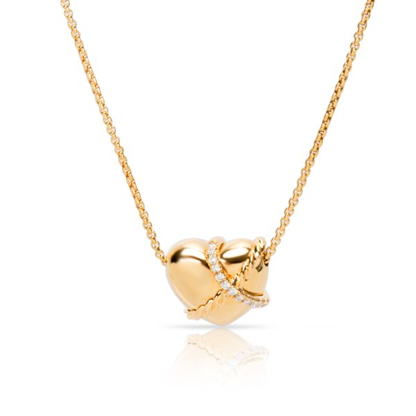 093282 fv ee6254d3 e2b1 4f6c 8f80 c09e06471f86 David Yurman Diamond Heart Pendant in 18K Yellow Gold 005 CTW