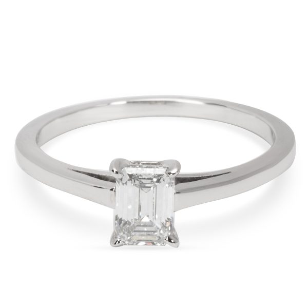 Rings Cartier Emerald Cut Engagement Ring in Platinum 055 CTW