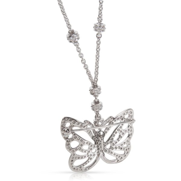 094516 bv Tiffany Co Angela Cummings Diamond Butterfly PendantBrooch in 18K White Gold