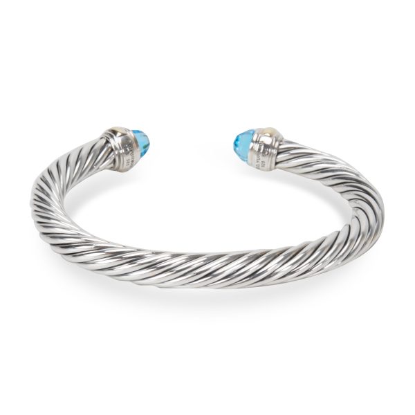 094790 bv 27eac480 abd8 47ab b9f3 51c5a15e28c9 David Yurman Blue Topaz Cable Bracelet in Sterling Silver