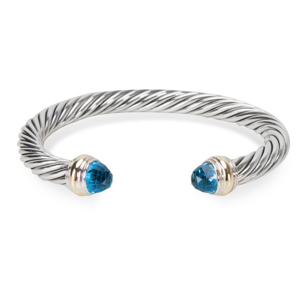 094790 fv 1972fbe0 9e07 4c18 9886 259e7aa307af David Yurman Blue Topaz Cable Bracelet in Sterling Silver