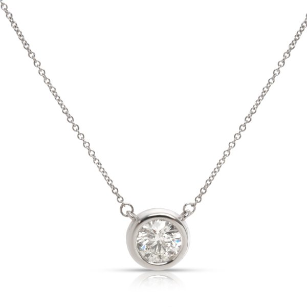 094888 fv Bezel Set Solitaire Diamond Pendant in 14K White Gold G H I1 101CT