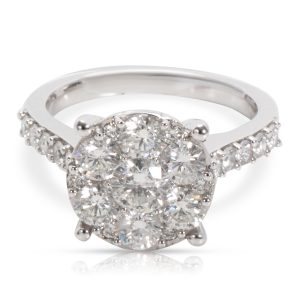 095025 fv 0d20ca94 2f90 4974 b3c1 d5f3d270b31a 14KT White Gold Diamond Cluster Engagement Ring in 14KT White Gold 200 CTW