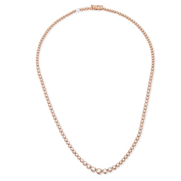 095046 pv Diamond Graduated Riviera Necklace in 14K Rose Gold 135 CTW