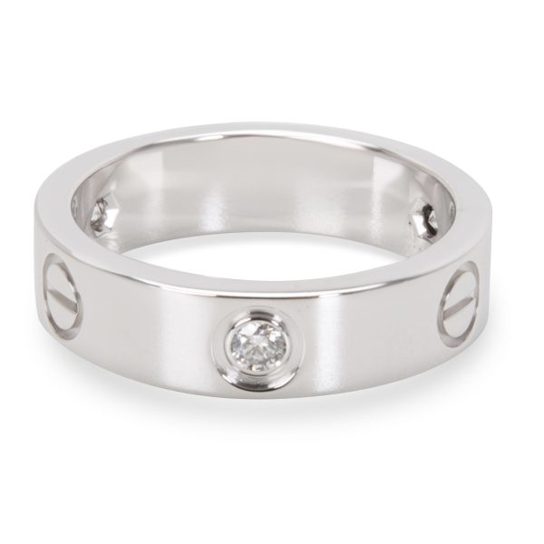 White Gold Band Cartier Diamond Love Ring in 18K White Gold 010 CTW