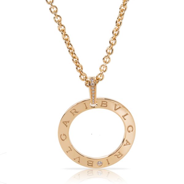 095684 fv Bvlgari Circle Pendant Diamond Necklace in 18K Yellow Gold 020 CTW