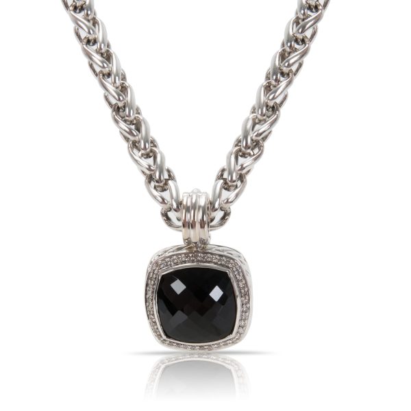 095686 fv David Yurman Albion Onyx Diamond Pendant in Sterling Silver