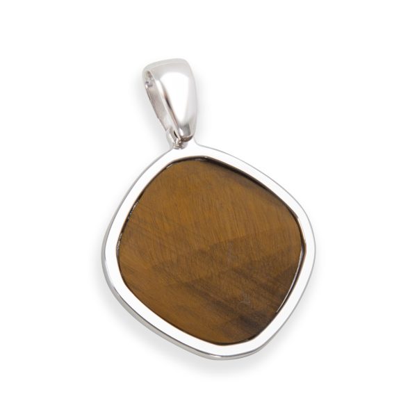 095769 fv 60f5d9a1 5033 4ab9 adea 778475c4c107 Tigers Eye Square Pendant in Sterling Silver