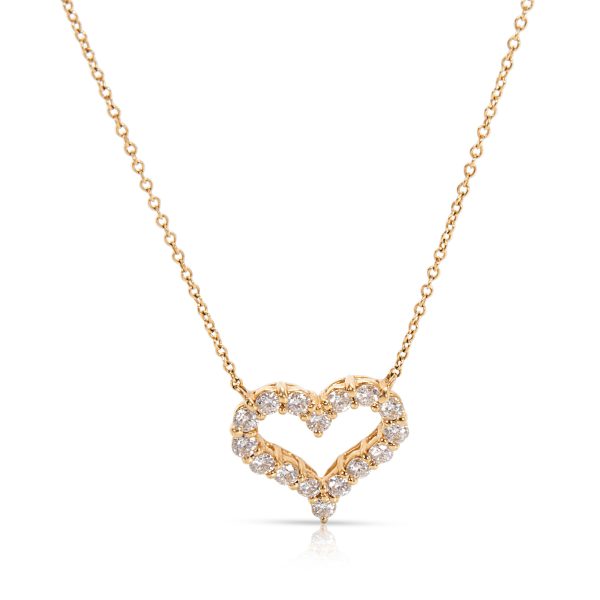 095908 fv 3e38ece8 0f32 4458 a0a0 f5e4fb320f88 Tiffany Co Diamond Heart Pendant Necklace in 18K Yellow Gold 062 CTW