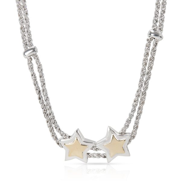 096317 fv Tiffany Co Vintage Sliding Stars Multi Strand Necklace Sterling Silver Gold