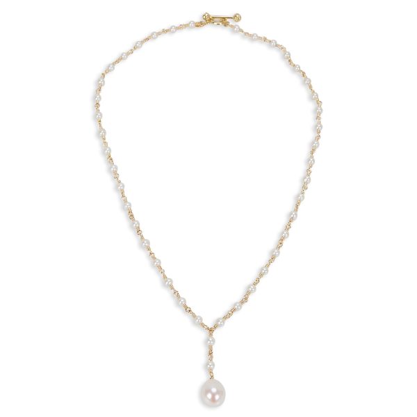 096579 pv Tiffany Co Pearl Necklace in 18k Yellow Gold