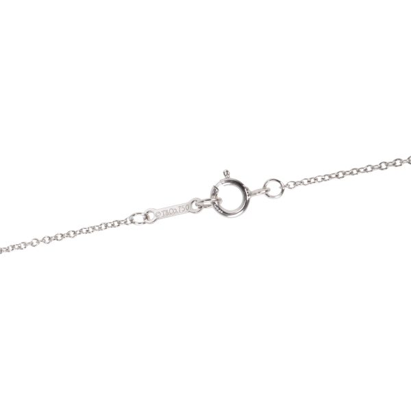 097156 clasp Tiffany Co Paloma Picasso Loving Heart Diamond Necklace in 18K White Gold